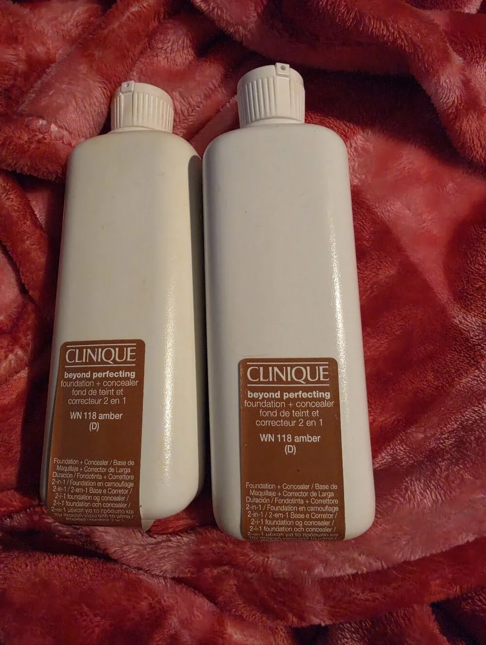 Clinique Beyond Perfecting WN 118 Amber Jumbo 6.7 oz Lot of 2